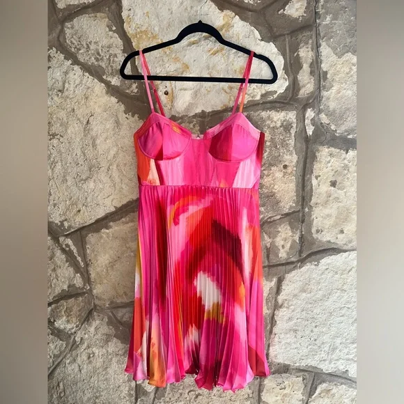 Hutch Mali Bustier Pleated Satin Gown *ALTERED* Mini Dress size 12 - Picture 3 of 3